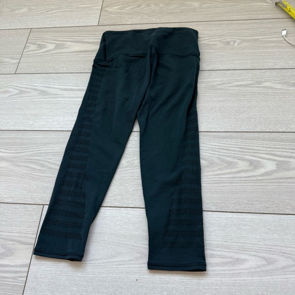 Lululemon 4 Reveal Crop Stripes 17" submarine teal green leggings active gym - Picture 3 of 7